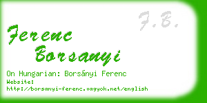 ferenc borsanyi business card